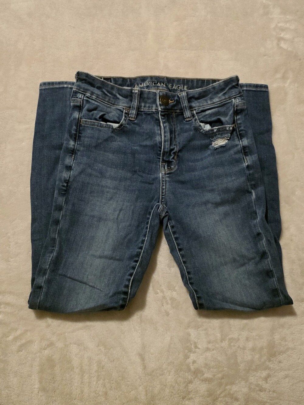 Dark Wash Distressed Skinny Jeans
